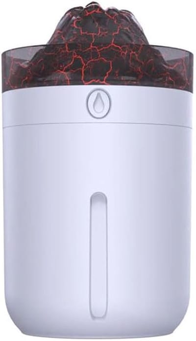Luchtbevochtiger Vulkaan - Desktop Vernevelaar - Lucht Hydrateren - Stille Werking - 330 ml Tank - Wit