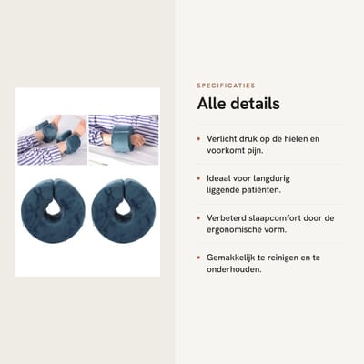 Dailygoods- Hielkussen Ondersteuning - Hielkussentjes voor Doorligwonden - Enkel Hiellift - Donut Kussen - 2 Stuks - 17 X 17 X 11 Cm - Voetkussen