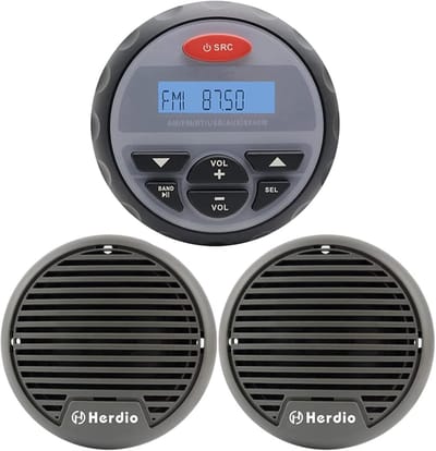 Waterdichte Marine Radio Set met Bluetooth, MP3 & 2x 3 Inch Speakers voor Boot, Quad en Motor
