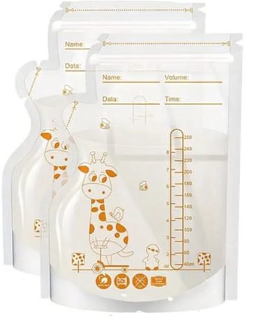 Dutchers.® Moedermelk Bewaarzakjes - * - 100 Stuks - BPA vrij - 250ml - Afgekolfde Melk - Lekvrij - Dubbele Sluiting - Schenktuit - Recyclebaar - Borstvoeding Bewaarzakjes - Borstvoeding Opbergzakjes - Melkzakjes - Voor in de Vriezer & Koelkast