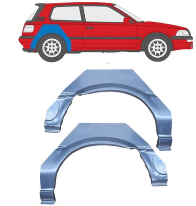 Reparatiepaneel achterspatbord voor Toyota Corolla 1987-1994 / Links + Rechts