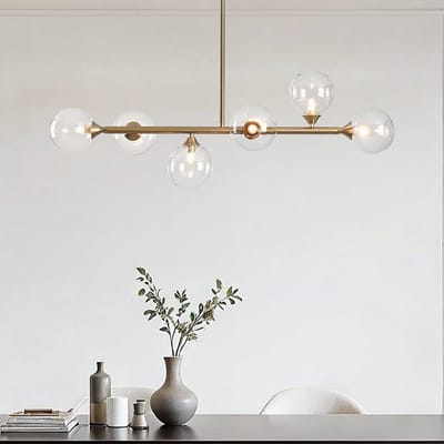 LumenXL Hanglamp Aster - goud - transparant glas