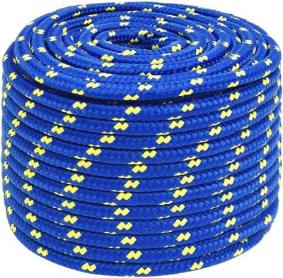 vidaXL Boottouw, ankerlijn, aanmeerlijn, touwwerk, PP lijn, touw, touw, polypropyleen touw, gevlochten lijn, blauw, 14 mm, 25 m, polypropyleen