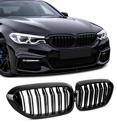 Nierengrille geschikt voor BMW 5-Serie G30 & G31 Pre-Facelift - Dubbele Spijlen - Glans Zwart