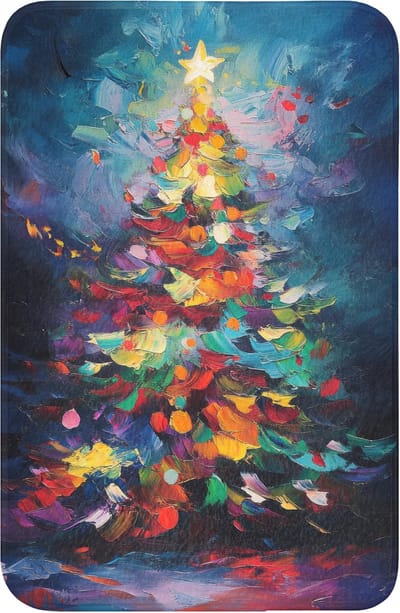 WC mat 40x60 cm - Antislip - Kerstboom - Kerst - Abstract - Kleurrijk - Toiletmat - Vloermat - Douchemat - Toilet tapijt - Toiletmatten