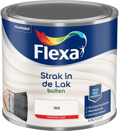 Flexa - Strak In De Lak Buitenlak Hoogglans - Wit - Mengverf - 500 Ml