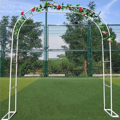 Tuinprieel Boog - Rozenboog Pergola - Planten Ondersteunen - Stabiel Metalen Frame - 240 x 220 cm - Zwart
