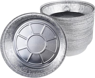 50 Stuks Ronde Aluminium Bakvormen Ø 20 cm - Wegwerp Taartvormen voor Quiche, Soufflé en Desserts