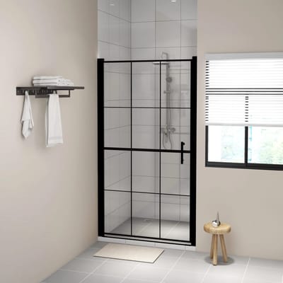 vidaXL - Douchedeur - 100x178 - cm - gehard - glas - zwart