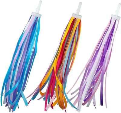 Fiets Handvat Streamers - Decoratieve Tassen - Kinderfiets Versieren - Eenvoudig Te Bevestigen - 3 Paar - Gekleurd