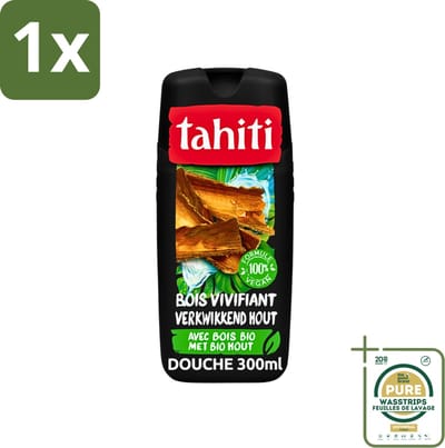 1 x Tahiti - Douchegel - Verkwikkend Bio Hout - 100% Vegan - 300 ml- Douchegel - Houtgeur - Verkwikkend - Huid Verzorgen - Huid Verzachten