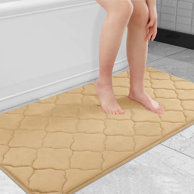 Olanly Antislip Badmat - Douchemat - Absorberende Badkamermat - Memory Foam Douchemat - 61x120cm - Beige