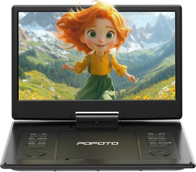 Draagbare DVD-speler - Mobiele Mediaspeler - Reis Entertainment - Groot Draaibaar Scherm - 157 Inch - Zwart
