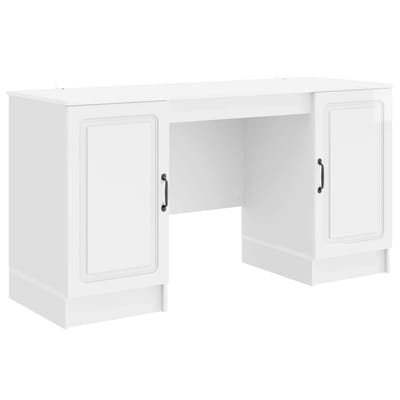 vidaXL - Bureau - Hoogglans - Wit - 142,5 - x - 50 - x - 75 - cm - Bewerkt - hout