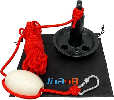 5lb Kajak Anker Set - Paddenstoel Anker van Koolstofstaal met PE Coating, Sleeplijn, Boei en Opbergzak voor Kleine Boten en Zachte Modderbodems