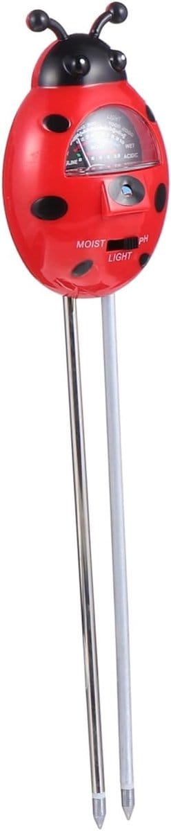 Bodemtester - Ph Hygrometer - Planten Verzorgen - Drie Functies - 25 cm - Rood