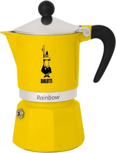 Koffiezetapparaat - Espressomaker Percolator - Italiaanse Espresso Maken - Gepatenteerd Veiligheidsventiel - 1 Kop - Geel
