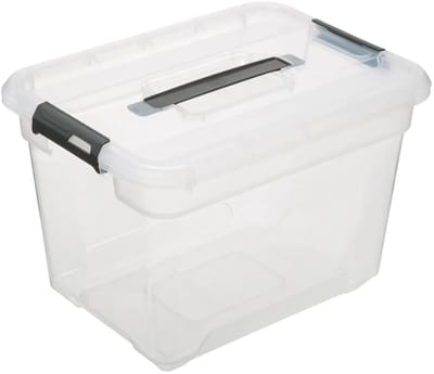 5Five Opbergkist met deksel - Solutions Box - 18 liter - 39x29x27 cm - kunststof - transparant