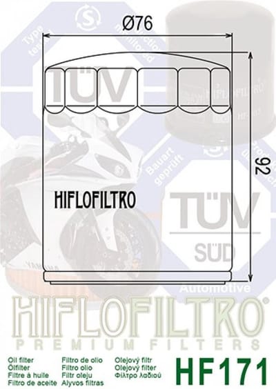 hiflofiltro oliefilter voor harley davidson 1584 flhx street glide motorfiets 2008 tot 2010 hf171c / 63731-99 /a 63798-99 nieuw