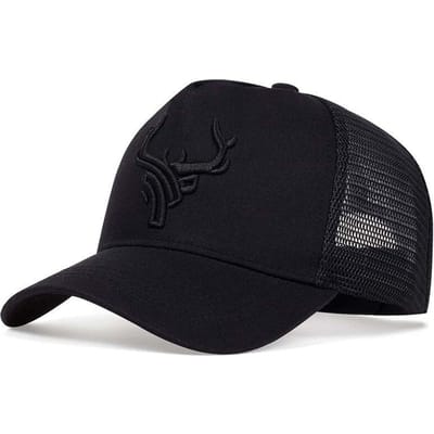 Unisex Dierlijke Geweien Borduurwerk Baseball Net Caps Lente en Zomer Buiten Verstelbare Casual Hoeden Zonbescherming Hoed (Black,Adjustable) black