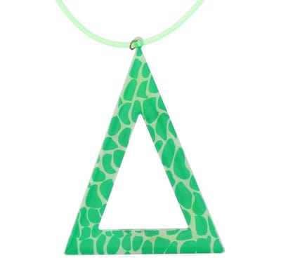 Behave - Ketting met Groene Hanger - Driehoek Design - Trendkleur Look