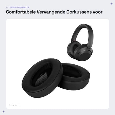 Dailygoods- Oorkussens Vervangend - Geluidsisolatie - Ergonomisch - Eiwitleer - Geschikt voor Sony WH-XB910N - Duurzaam en Comfortabel - Koptelefoon Oorkussens