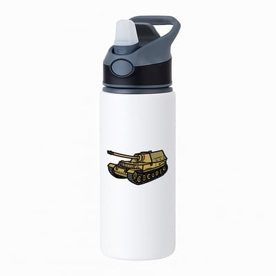 Hacebo® - Tank waterfles met rietje zwart - Auto - militairs - Leger - voertuig - gevechtsvoertuig - water fles - 650ML