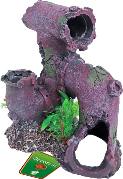 De Boon Gezonken buizen ornament aquarium | 17 cm | voor zoet- en zoutwater