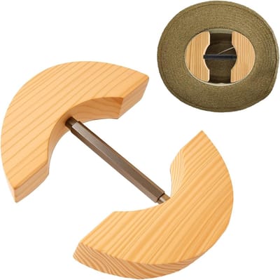 Hattenvormer Hout - Hoed Verbreden - Hoeden Onderhouden - Verstelbare Spanner - 19 cm Lengte - Houtkleur