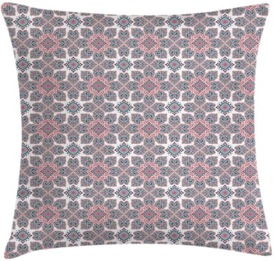 ABAKUHAUS Vintage Tribal Kussenhoes – 50x50 cm – Roze Mauve Taupe – Dubbelzijdig bedrukt