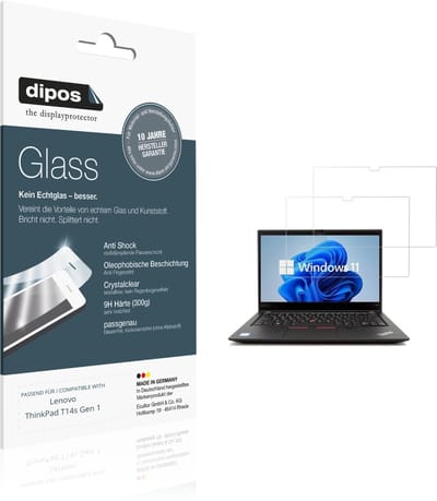 dipos – 2x Pantserfolie geschikt voor Lenovo ThinkPad T14s Gen 1 | 9H Screenprotector