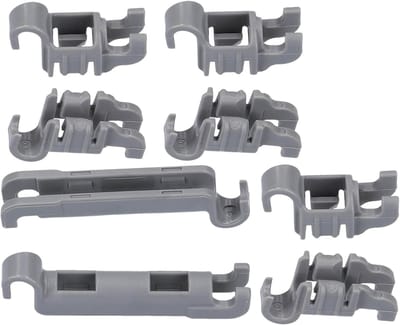 Multaparts® klemmen set voor bordenrek onderkorf vaatwasser Bosch / Siemens | Alternatief voor 00611472 | Set van 8 klemmen, eenvoudige montage