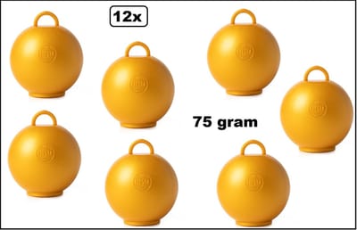 12x Ballon gewicht Kettlebell goud - 75 gram - Tafeldecoratie thema feest ballon party festival