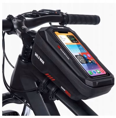 Wild Man XS2 Fiets Frametas 1L Zwart/Rood - Waterdicht & Smartphone Houder