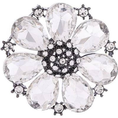 Sieraden Hoge Kwaliteit Kristal Bloem Broche Uitgeholde Meeldraden Zijden Sjaal Knoop Kleding Accessoires Corsage white