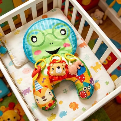Kinder Zitkussen - Baby Lounger - Comfortabel Zitten - Huidvriendelijk Katoen - 45 cm - Kikker