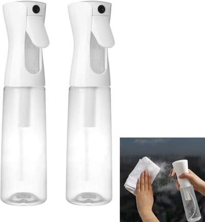 2-pack spraywaterflessen, drukverstuiver, fijne gezichtsnevelverstuiver met pomp voor stylisten, salons en kappers. 300 ml