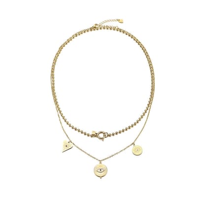 Bijoutheek collier Dubbel beschermend oog goud