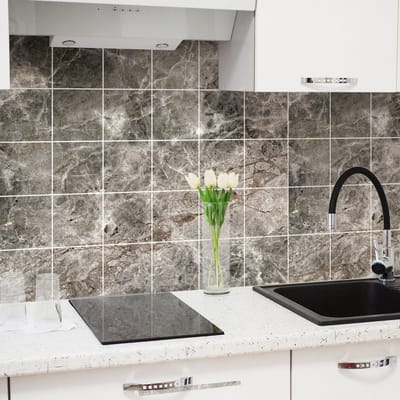 Muurstickers voor keuken en badkamer - 30 Nancy Marmer Cementtegelstickers - 30 stickers 20x20cm