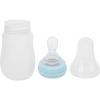 240ml Drinkhulpmiddelen Voedingsbeker Drink Water Soep Pap Knijpbare Gecontroleerde Voedingsfles Groen L(for 6.5-9kg) blauw
