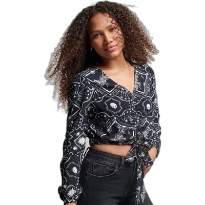 Superdry - Vintage top met geknoopte voorkant - Dames - Tops