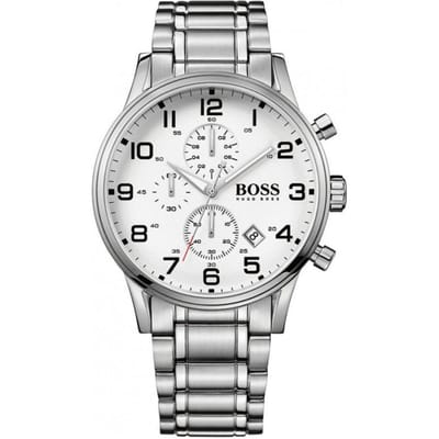 Hugo Boss 1512445 Aeroliner Chronograaf Herenhorloge 44 mm zilver