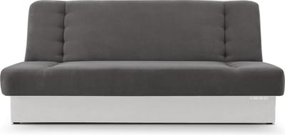 Zitsbank met slaapfunctie en opbergruimter, een bank voor de woonkamer, een slaapbank 192x92x85 cm - CYPRUS - Donker Grijs + Wit (Soro 96 + Soft 17)