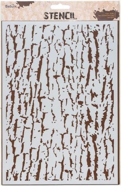 Sjabloon - Hobbysjabloon patronen - Achtergrond sjablonen - Boomschors - 21x29,7cm - A4 - AMI