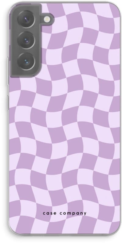 Case Company® - Hoesje geschikt voor Samsung Galaxy S22 Plus hoesje - Grid Paars - Soft Cover Telefoonhoesje - Bescherming aan alle Kanten en Schermrand