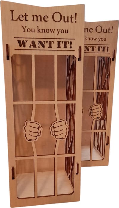 Bypaan wijnbox/wijnkist - Let me out! [Wijncadeau] - [hout] - [gift]