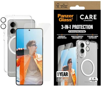 PanzerGlass Flagship - Telefoonbeschermingskit - 3-in-1 - Samsung Galaxy S25 Edge - Transparante Hoes