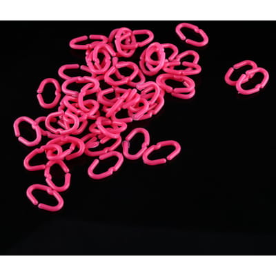 50 Stuks Kippensnavel Sluitingen Haan Klikringen Anti Pikken Pluimvee Veer Gereedschap (Groot) pink