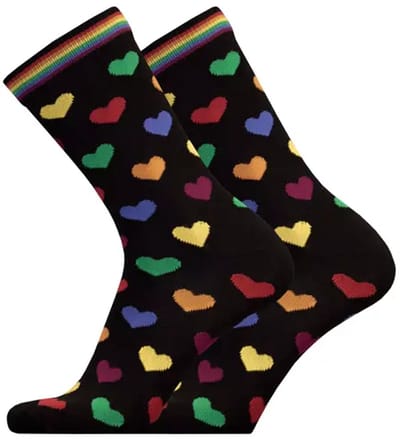 UphillSport - 2-Pack - Merino Lifestyle Sokken - Ademende Regenboogprint - Heren / Dames - zwart - 35-38 - 9398