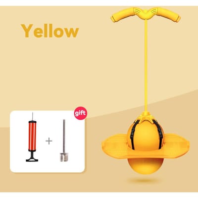 Jeux Jouets d'Activités Sportives d'Extérieur Enfants Balle Rebondissante avec Poignée et Pompe Plateforme d'Équilibre Balle Pogo Rebondissante pour Enfants Aire de Jeux jaune